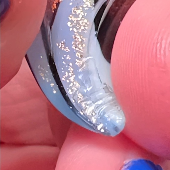 Artisan Hand Blown Glass Aventurine Bear Claw 14k Gold Plated Pendant Necklace - Picture 3 of 8